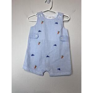 Mud Pie Baby Boy Easter Romper Carrot Embroidery 6-9M